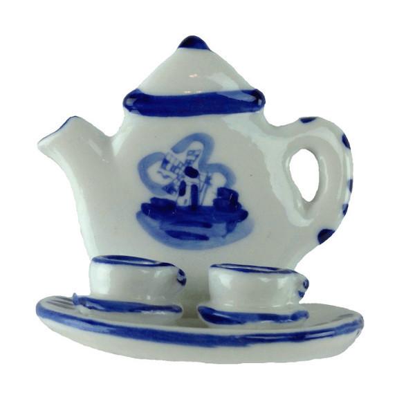 Magnetic Tea Pot and Cup - Coffee & Tea Cups, Collectibles, Delft Blue, Dutch, Home & Garden, Kitchen Magnets, Magnets-Delft, Magnets-Dutch, Magnets-Refrigerator, PS-Party Favors, PS-Party Favors Dutch, Tea, Tea Pots, Top-DTCH-A, Windmills