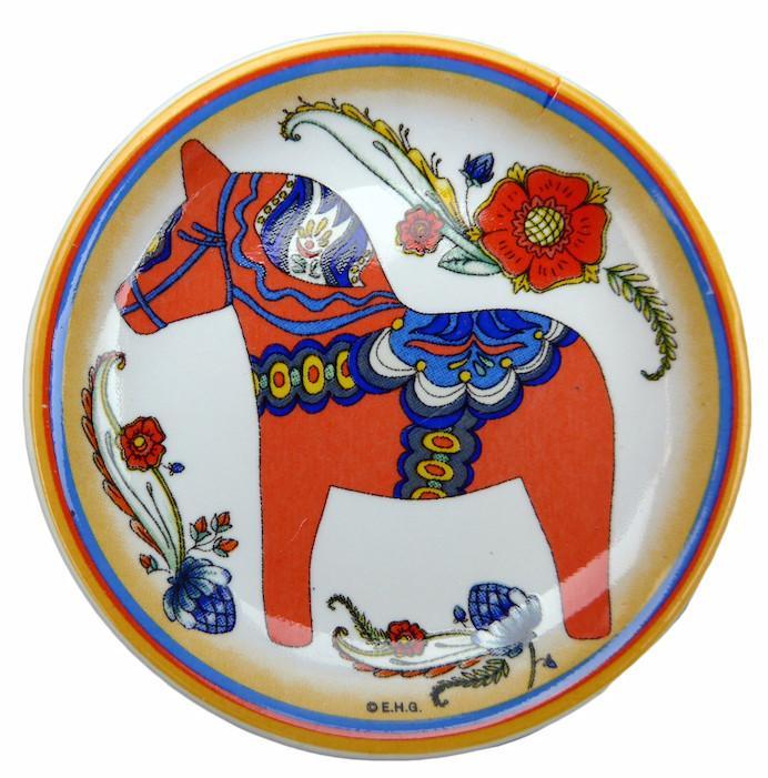 Red Dalarna Horse Refrigerator Magnet Plate - Below $10, Collectibles, CT-150, Dala Horse, Dala Horse Red, Dala Horse-Magnets, Decorations, Home & Garden, Kitchen Magnets, Magnets-Refrigerator, PS-Party Favors, Rosemaling, swedish, Top-SWED-A