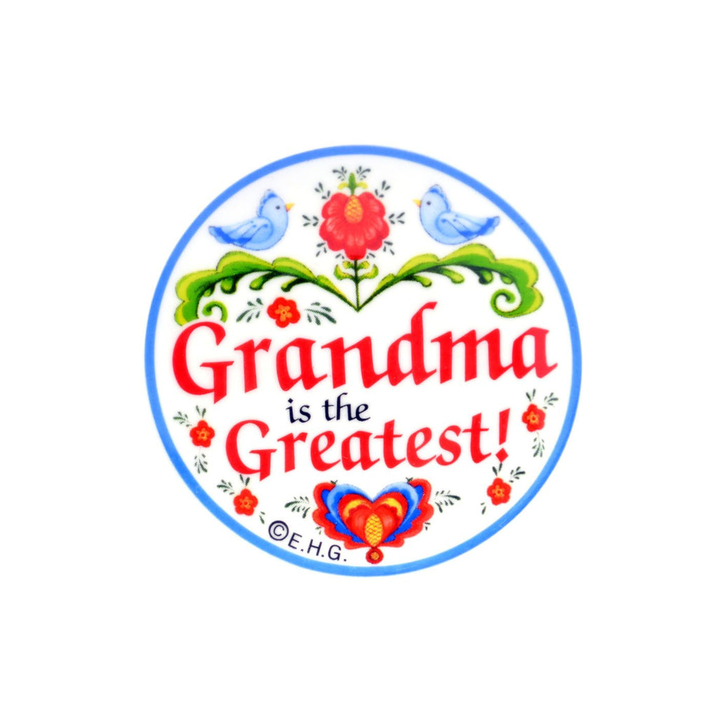 Magnet Plate with  inchesGrandma Is the Greatest inches - CT-100, CT-101, Grandma, Magnet Plate, Magnets-Refrigerator, New Products, NP Upload, Rosemaling, SY:, SY: Grandma Greatest, Under $10, Yr-2016