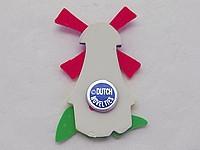Dutch Poly Windmill Kitchen Magnet White - Below $10, Blue, Collectibles, Decorations, Dutch, Home & Garden, Kitchen Magnets, Magnets-Dutch, Magnets-Refrigerator, PS-Party Favors, PS-Party Favors Dutch, Red, White, Windmills, Yellow - 2