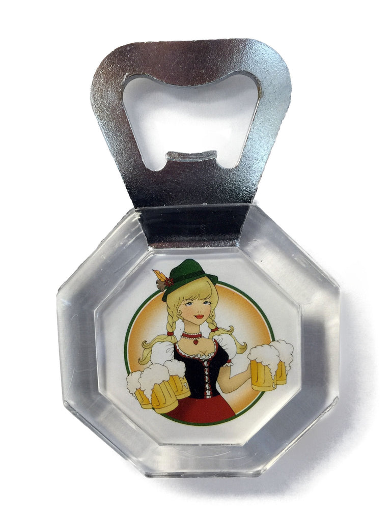 Acrylic German Lady Bottle Opener - Bottle Opener, Collectibles, CT-520, German, Germany, Home & Garden, Kitchen Magnets, Magnets-German, Magnets-Refrigerator, PS- Oktoberfest Party Favors, PS-Party Favors