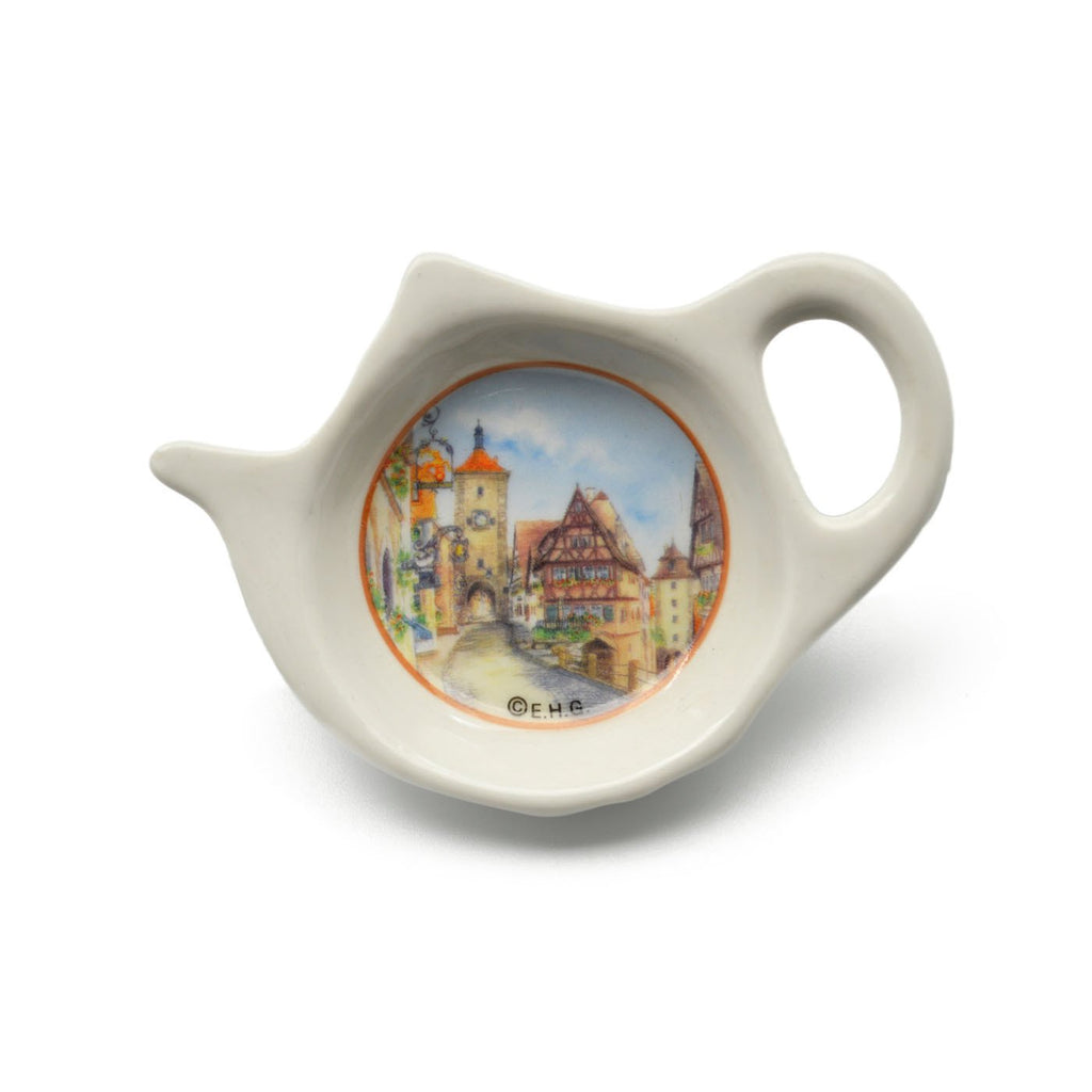 European Village Scene Teapot Magnet - Euro Village, German, Magnet Teapot, Magnets-Refrigerator, New Products, NP Upload, PS-Party Favors German, Under $10, Yr-2016