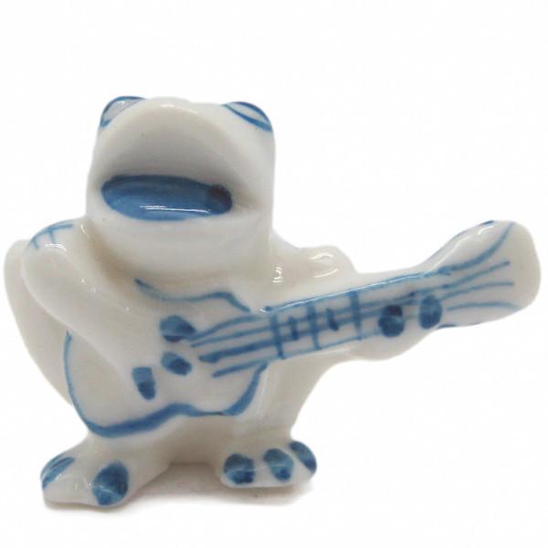 Porcelain Porcelain Delft Frog Guitar - Animal, Collectibles, Delft Blue, Dutch, Figurines, General Gift, Home & Garden, Miniatures, Miniatures-Dutch, PS-Party Favors