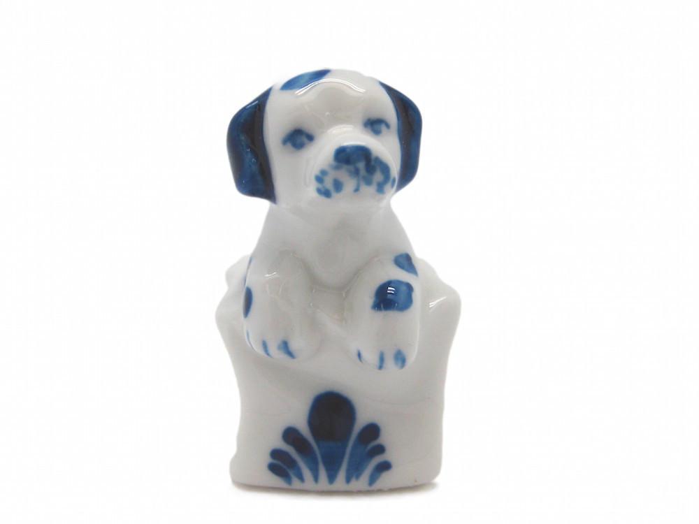 Miniatures Animals Dog In Sack - Animal, Blue, Collectibles, Color, Decorations, Delft Blue, Dutch, Figurines, General Gift, Home & Garden, Miniatures, PS-Party Favors