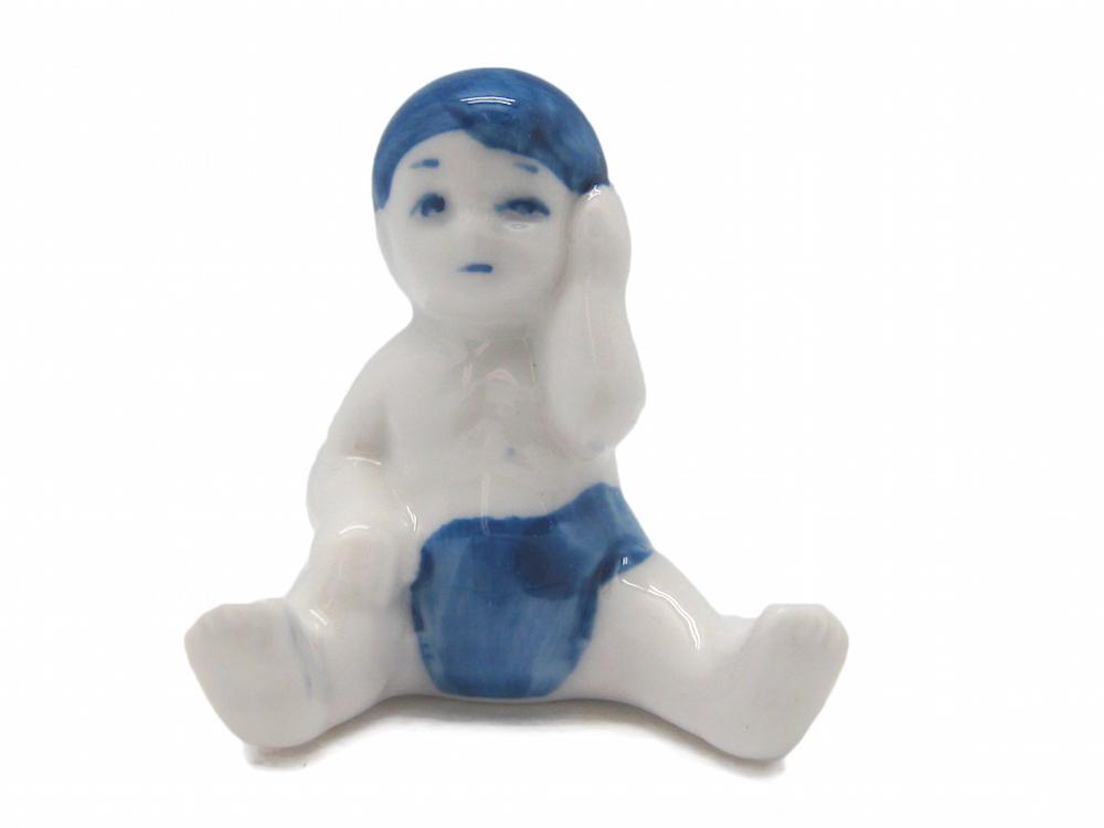 Color Porcelain Miniature Baby - Animal, Below $10, Blue, Collectibles, Color, Decorations, Delft Blue, Dutch, Figurines, General Gift, Home & Garden, Miniatures, PS-Party Favors