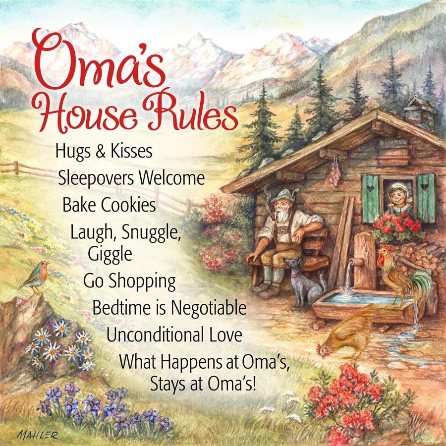 Collectible Magnet Tile: Oma's House Rules - CT-100, CT-102, CT-210, CT-220, Dutch, Magnets-Refrigerator, New Products, NP Upload, Oma, SY:, SY: Omas House Rules, Under $10, Yr-2015