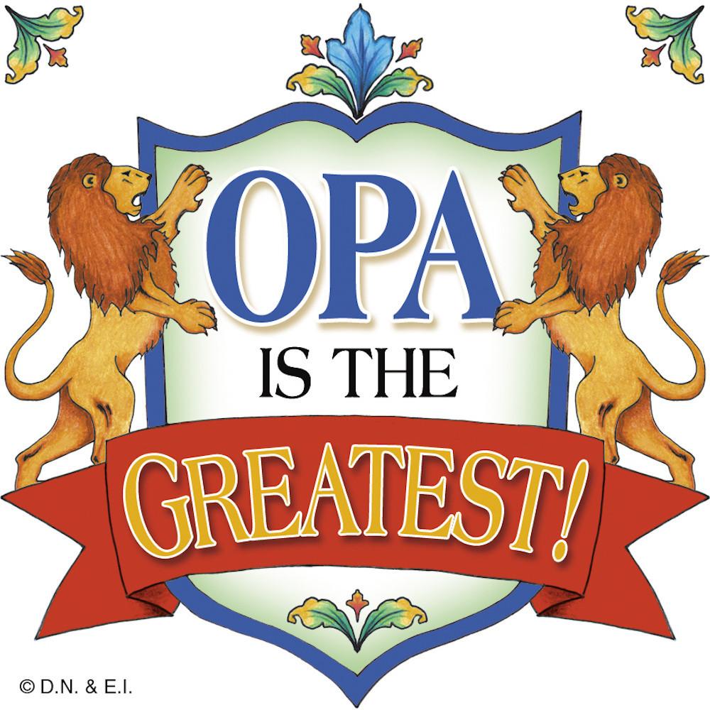 German Opa Magnetic Gift Tile - Collectibles, CT-100, CT-102, CT-210, CT-220, German, Germany, Home & Garden, Kitchen Magnets, Magnet Tiles, Magnet Tiles-German, Magnets-German, Magnets-Refrigerator, Opa, PS-Party Favors, SY: Opa is the Greatest