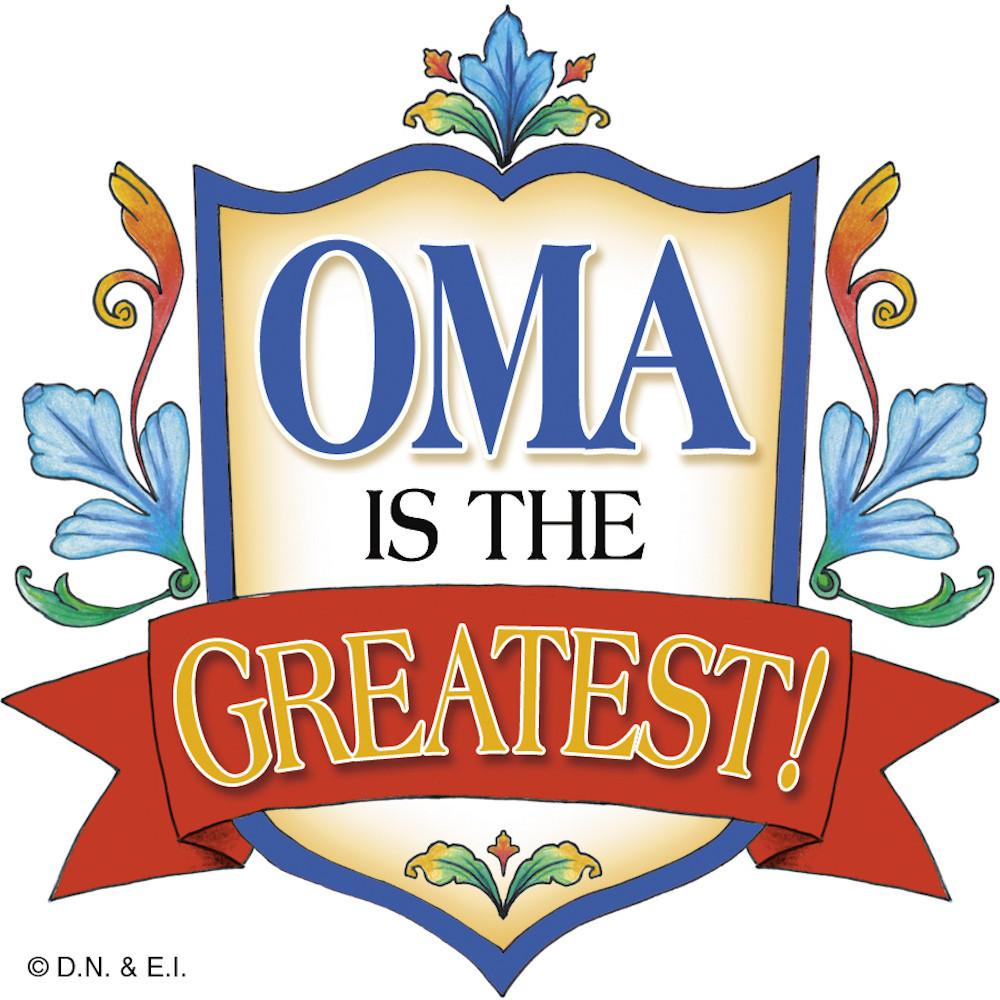 German Oma Magnetic Gift Tile - Collectibles, CT-100, CT-102, CT-210, CT-220, German, Germany, Home & Garden, Kitchen Magnets, Magnet Tiles, Magnet Tiles-German, Magnets-German, Magnets-Refrigerator, Oma, PS-Party Favors, SY: Oma is the Greatest