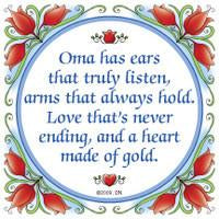 German for Oma Saying Tile Magnet - Collectibles, CT-100, CT-102, CT-210, CT-220, German, Germany, Home & Garden, Kitchen Magnets, Magnet Tiles, Magnet Tiles-German, Magnets-German, Magnets-Refrigerator, Oma, PS-Party Favors, SY: Oma Heart of Gold