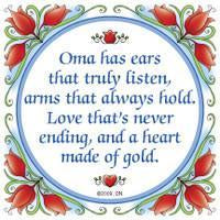 German for Oma Saying Tile Magnet - Collectibles, CT-100, CT-102, CT-210, CT-220, German, Germany, Home & Garden, Kitchen Magnets, Magnet Tiles, Magnet Tiles-German, Magnets-German, Magnets-Refrigerator, Oma, PS-Party Favors, SY: Oma Heart of Gold