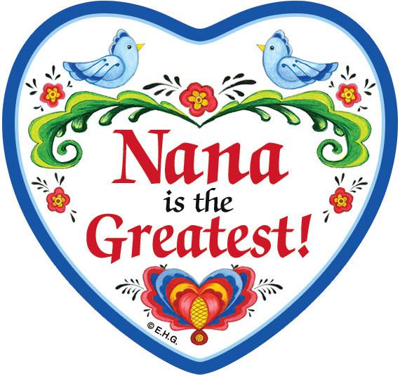 inchesNana Is The Greatest inches Magnetic Heart Tile - CT-100, CT-101, Magnet Tiles-Heart, Magnets-Refrigerator, Nana, New Products, NP Upload, Rosemaling, SY:, SY: Nana Greatest, Under $10, Yr-2016