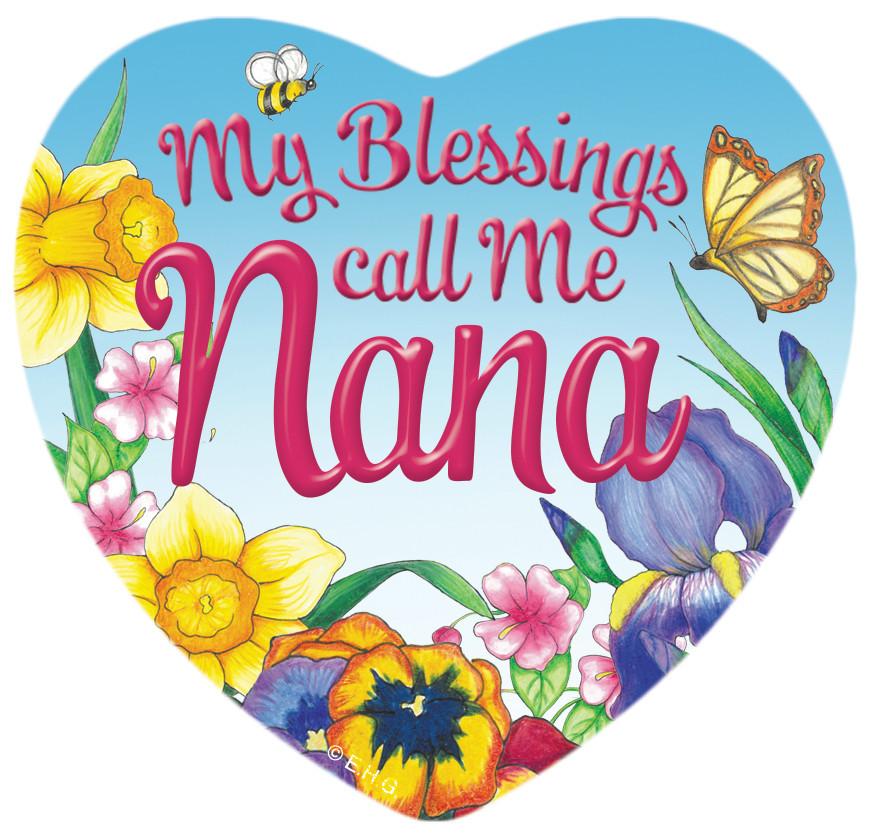  inchesMy Blessings Call me Nana inches Magnetic Heart Tile - CT-100, CT-101, Magnet Tiles-Heart, Magnets-Refrigerator, Nana, New Products, NP Upload, Rosemaling, SY:, SY: Blessings Call me Nana, Under $10, Yr-2016