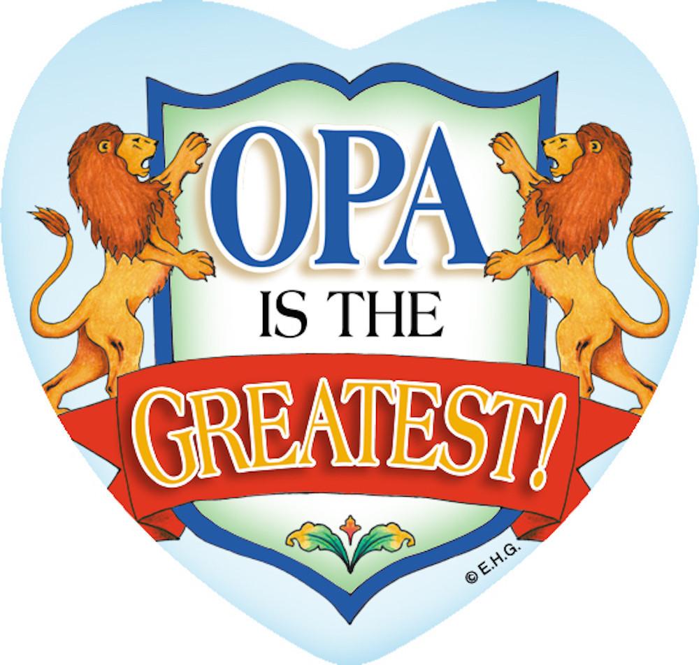 Ceramic Tile Magnet Opa Greatest - Collectibles, CT-100, CT-102, CT-210, CT-220, Dutch, german, Germany, Heart, Home & Garden, Kitchen Magnets, Magnet Tiles, Magnet Tiles-German, Magnet Tiles-Heart, Magnets-German, Magnets-Refrigerator, Opa, PS-Party Favors, SY: Opa is the Greatest