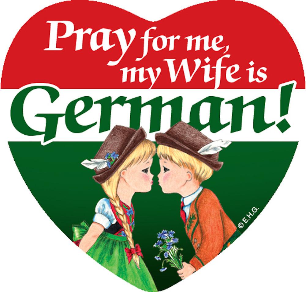 Magnetic Tile German Wife - Collectibles, CT-106, CT-220, CT-520, German, Germany, Heart, Home & Garden, Husband, Kitchen Magnets, Magnet Tiles, Magnet Tiles-German, Magnet Tiles-Heart, Magnets-German, Magnets-Refrigerator, PS-Party Favors, Top-GRMN-B, Wife German