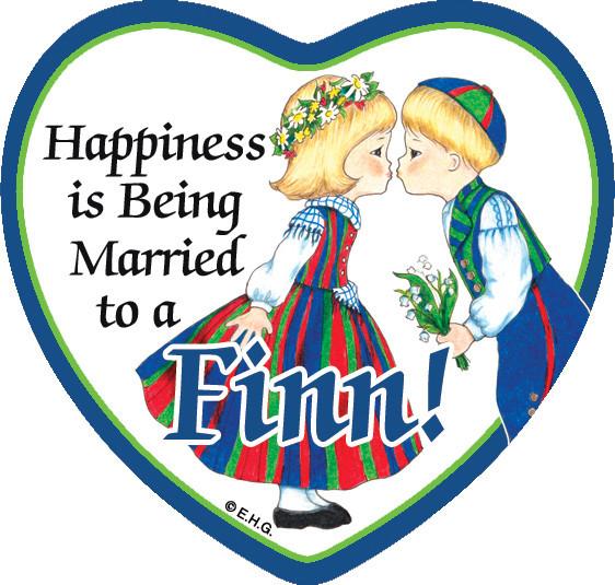 Magnetic Heart Tile: Married To A Finn - CT-215, Finnish, Magnet Tiles-Heart, Magnets-Refrigerator, New Products, NP Upload, SY:, SY: Happiness Married to a Finn, Top-FINN-A, Under $10, Yr-2015