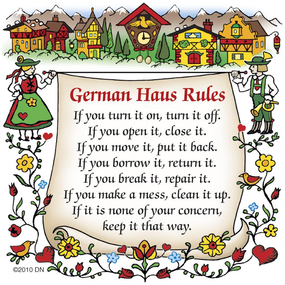 German Gift Idea Magnet German Haus Rules - Collectibles, CT-220, CT-520, German, Germany, Home & Garden, Kitchen Magnets, Magnet Tiles, Magnet Tiles-German, Magnets-German, Magnets-Refrigerator, PS-Party Favors, SY: House Rules- German, Top-GRMN-B