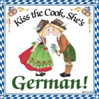 German Gift Idea Magnet Kiss German Cook - Collectibles, CT-106, CT-220, CT-520, German, Germany, Home & Garden, Kissing Couple, Kitchen Magnets, Magnet Tiles, Magnet Tiles-German, Magnets-German, Magnets-Refrigerator, PS-Party Favors, SY: Kiss Cook-German, Top-GRMN-B, Wife