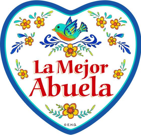  inchesLa Mejor Abuela inches Magnetic Heart Tile - Abuela, CT-100, CT-235, Latino, Magnet Tiles-Heart, Magnets-Refrigerator, New Products, NP Upload, Spanish, SY:, SY: Mejor Abuela, Under $10, Yr-2016