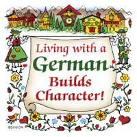German Gift Idea Magnet Living With A German - Collectibles, CT-106, CT-220, CT-520, German, Germany, Home & Garden, Kitchen Magnets, Magnet Tiles, Magnet Tiles-German, Magnets-Refrigerator, PS-Party Favors, SY: Living with a German, Top-GRMN-B