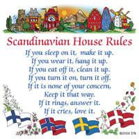 Swedish Gift Idea Magnet Tile House Rules - Below $10, Collectibles, Home & Garden, Kitchen Magnets, Magnet Tiles, Magnet Tiles-Swedish, Magnets-Refrigerator, PS-Party Favors, Scandinavian, swedish, SY: House Rules-Scandinavian, SY: Scandinavian House Rules, Top-SWED-B