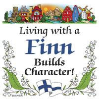 Finnish Souvenirs Magnetic Tile Living With A Finn - Collectibles, CT-215, Finnish, Home & Garden, Kitchen Magnets, Magnet Tiles, Magnet Tiles-Finnish, Magnets-Refrigerator, PS-Party Favors, SY: Living with a Finn, Top-FINN-B
