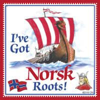 Norwegian Gift Magnet Tile Norsk Roots - Below $10, Collectibles, CT-240, Home & Garden, Kitchen Magnets, Magnet Tiles, Magnet Tiles-Norwegian, Magnets-Refrigerator, Norwegian, PS-Party Favors, PS-Party Favors Norsk, SY: Roots Norwegian, Top-NRWY-B