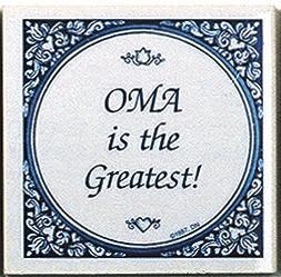 German Gift For Oma  inchesOma Is Greatest inches - Collectibles, CT-100, CT-102, CT-210, CT-220, Decorations, German, Germany, Home & Garden, Kitchen Magnets, Magnet Tiles, Magnet Tiles-German, Magnets-Refrigerator, Oma, Opa, PS-Party Favors, SY: Oma is the Greatest, SY: Opa is the Greatest