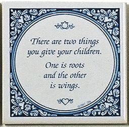 Tile Magnets Quotes: Give Children Roots - Collectibles, Decorations, General Gift, Home & Garden, Kitchen Magnets, Magnet Tiles, Magnet Tiles-Saying, Magnets-Refrigerator, PS-Party Favors, SY: Give Children Wings