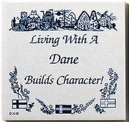 Danish Culture Magnet Tile Living With Dane - Below $10, Collectibles, CT-205, Danish, Decorations, Home & Garden, Kitchen Magnets, Magnet Tiles, Magnet Tiles-Danish, Magnets-Refrigerator, PS-Party Favors, SY: Living with a Dane