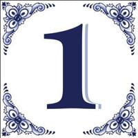 House Number Tile Blue and White - Decorations, Dutch, General Gift, Home & Garden, Number, Tiles-House Numbers