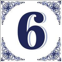House Number Tile Blue and White - Decorations, Dutch, General Gift, Home & Garden, Number, Tiles-House Numbers - 2 - 3 - 4 - 5 - 6