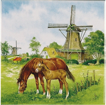 SKU: P242/T| DZ/EA Cost: 3.25/3.25|HORSE/MILL/COLOR TILE/6IN.