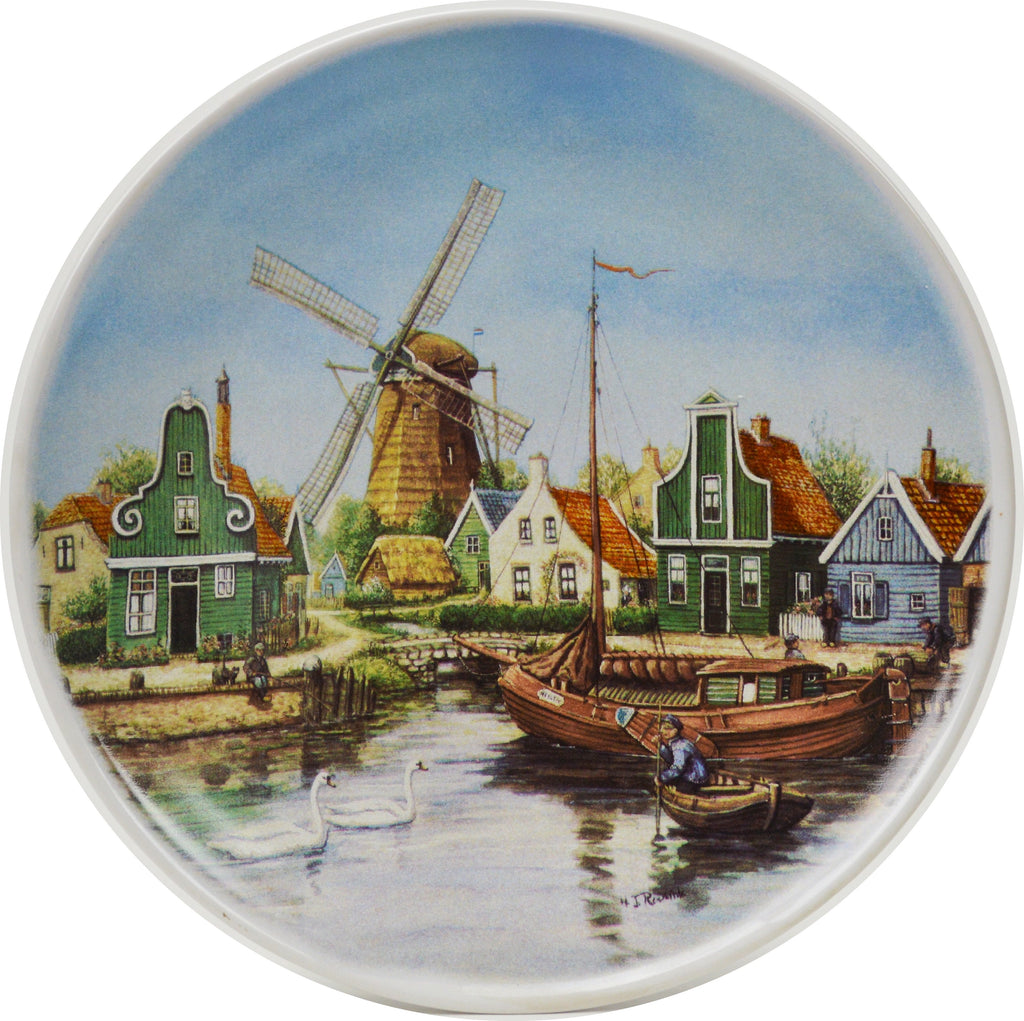 Swan Village Color Collector Plates - $10 - $20, Collectibles, CT-210, Decorations, Dutch, Home & Garden, Kitchen Decorations, Plates, Tiles-Scenic Plates, Van Hunnik, Windmills