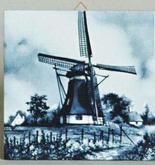 Dutch Scenic Tile Brick Windmill - Below $10, Collectibles, CT-210, Decorations, Dutch, Home & Garden, Tiles-Scenic, Windmills