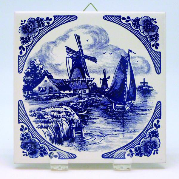 Dutch Scenic Tile Country Windmill - Below $10, Collectibles, CT-210, Decorations, Dutch, Home & Garden, Tiles-Scenic, Windmills