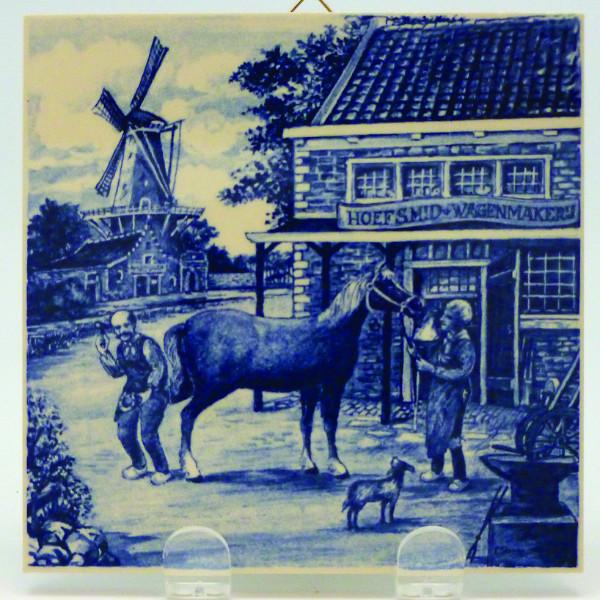 Dutch Scenic Tile Blacksmith Dutch Scenic Tile - Below $10, Collectibles, CT-210, Decorations, Dutch, Home & Garden, Tiles-Scenic, Windmills