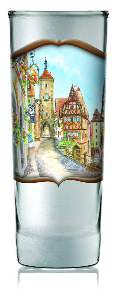 German Glass Oktoberfest Shooter Village Dancers - Alcohol, Barware, Clear, Collectibles, Drinkware, European, Frosted, German, Germany, Glass, Home & Garden, PS- Oktoberfest Party Favors, PS-Party Favors, PS-Party Favors German, Shot Glasses, Shots-Glass, SY: Grouchy German, Tableware