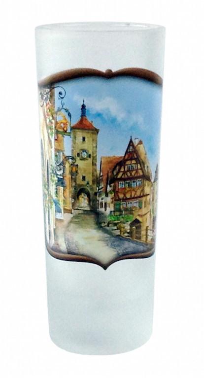 German Glass Oktoberfest Shooter Village Dancers - Alcohol, Barware, Clear, Collectibles, Drinkware, European, Frosted, German, Germany, Glass, Home & Garden, PS- Oktoberfest Party Favors, PS-Party Favors, PS-Party Favors German, Shot Glasses, Shots-Glass, SY: Grouchy German, Tableware - 2