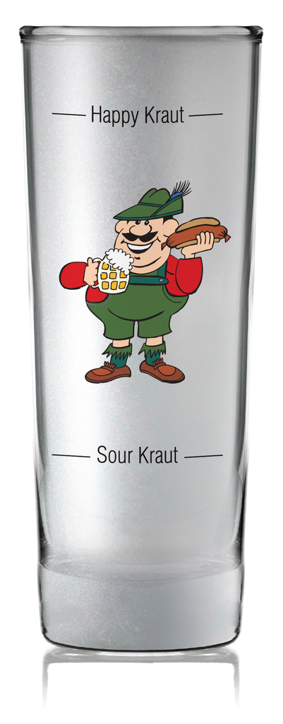 Oktoberfest Party Favor Shooter Grouchy German Clear - Alcohol, Barware, Clear, Collectibles, Drinkware, Frosted, German, Germany, Glass, Home & Garden, PS- Oktoberfest Party Favors, PS-Party Favors, PS-Party Favors German, Shot Glasses, Shots-Glass, SY: Grouchy German, Tableware - 2 - 3