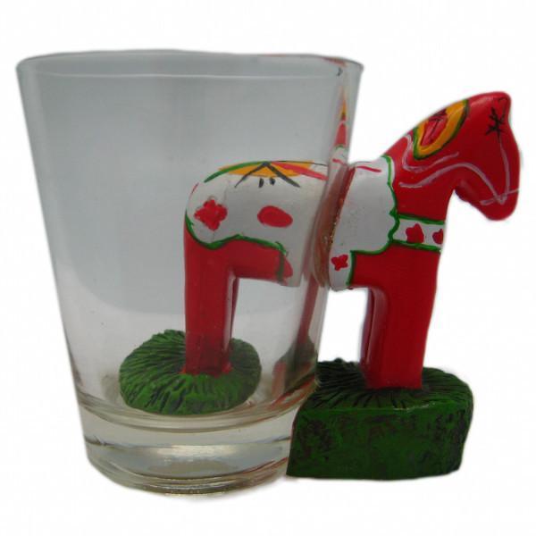 Dala Horse 3 D Novelty Shot Glass - Alcohol, Barware, Below $10, Clear, Collectibles, CT-150, Dala Horse, Drinkware, Glass, Home & Garden, PS-Party Favors, PS-Party Favors Dala, PS-Party Favors Swedish, Scandinavian, Shot Glasses, Shots-Glass, swedish, Tableware