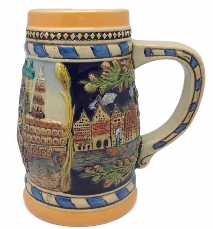 Classic Munich Scene Collectible Beer Stein - .6L, Alcohol, Animal, Barware, Beer Glasses, Beer Stein-No Lid, Beer Stein-No Lid-EHG, Beer Steins, Coffee Mugs, Collectibles, Decorations, Drinkware, German, Home & Garden, Multi-Color