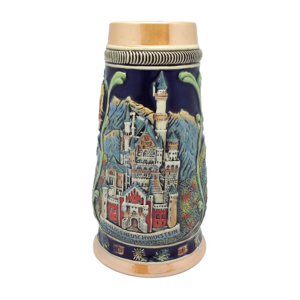 Highlights of Germany Collectible Beer Stein - .75L, Alcohol, Barware, Beer Glasses, Beer Stein-No Lid, Beer Stein-No Lid-EHG, Beer Steins, Coffee Mugs, Collectibles, Decorations, Drinkware, German, Germany, Home & Garden, Ludwigs Castle, Multi-Color - 2