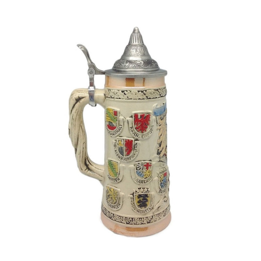 S4223: STEIN:COAT/ ARMS/ WHITE/ LID