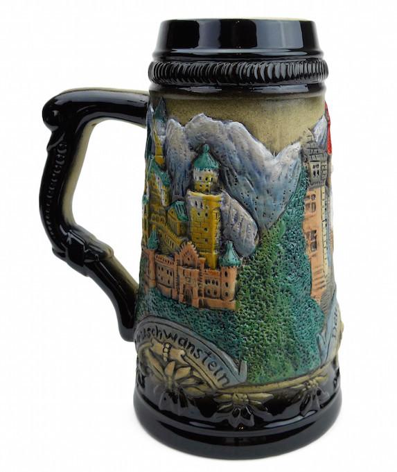 Bavarian Mountain Village Beer Stein - .9L, Alcohol, Barware, Beer Glasses, Beer Stein-No Lid, Beer Stein-No Lid-EHG, Beer Steins, Coffee Mugs, Collectibles, Decorations, Drinkware, German, Germany, Home & Garden, Multi-Color