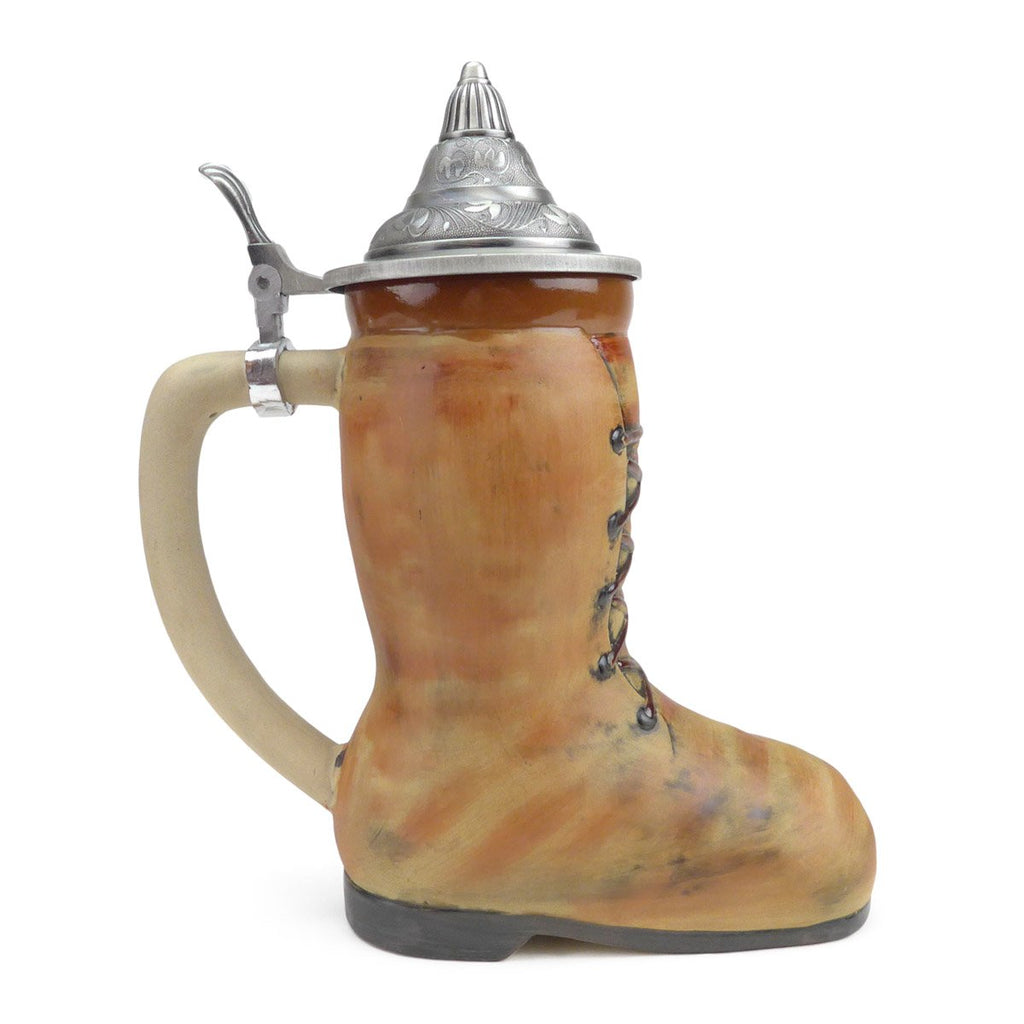 S4261: STEIN: 1L BEER BOOT W/LID