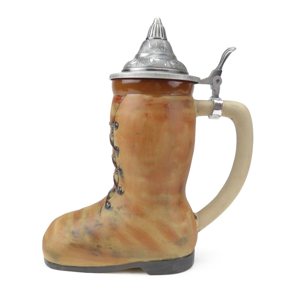 S4261: STEIN: 1L BEER BOOT W/LID