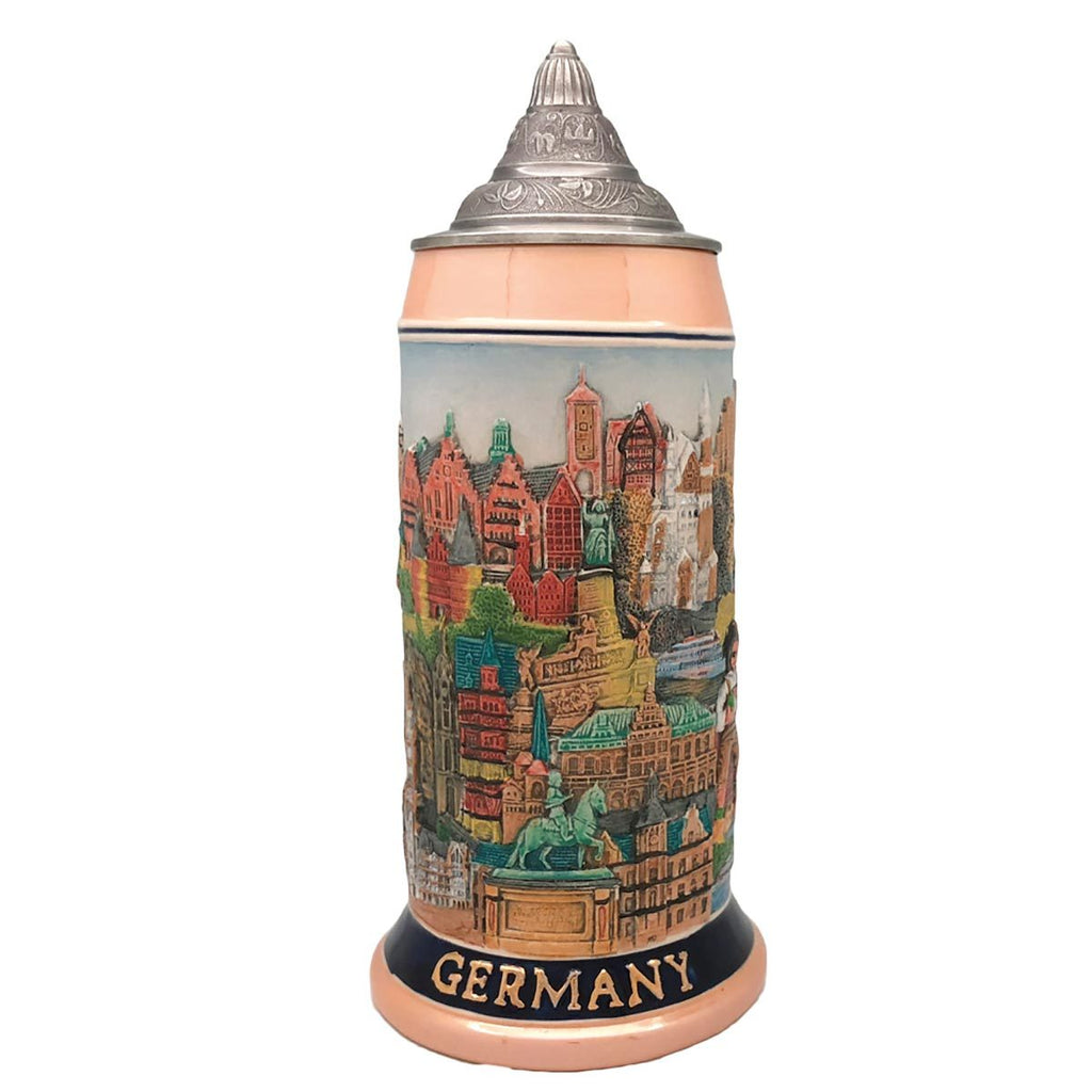 Landmarks Across Germany 1L Colorful Lidded Stein -3