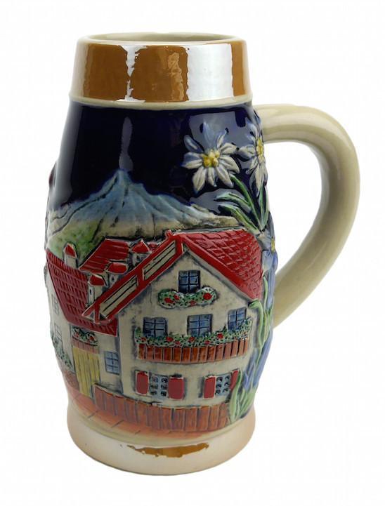 Alpine Village Engraved Beer Stein - .55L, Alcohol, Barware, Beer Glasses, Beer Stein-No Lid, Beer Stein-No Lid-EHG, Beer Steins, Coffee Mugs, Collectibles, Decorations, Drinkware, German, Germany, Home & Garden, Multi-Color