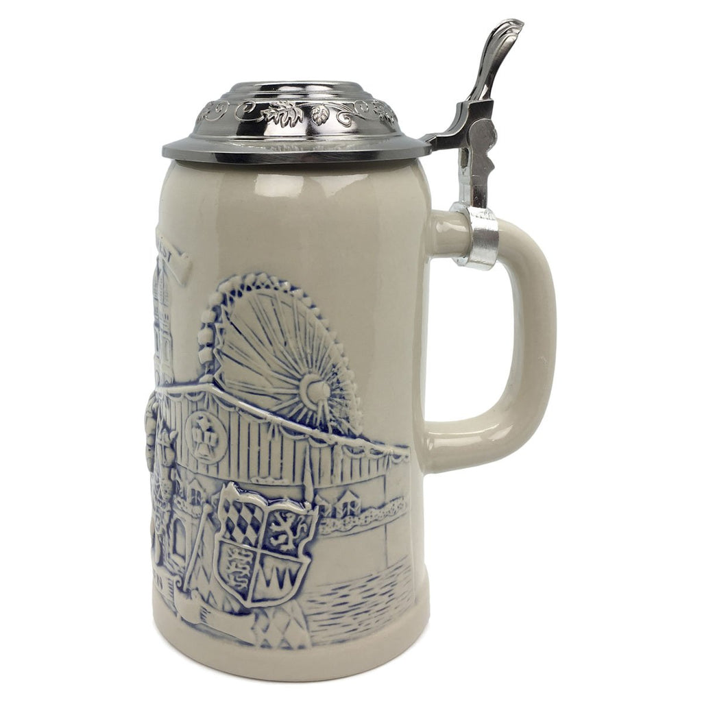 Stoneware Munich Beer Wagon .5L Lidded Stein -3