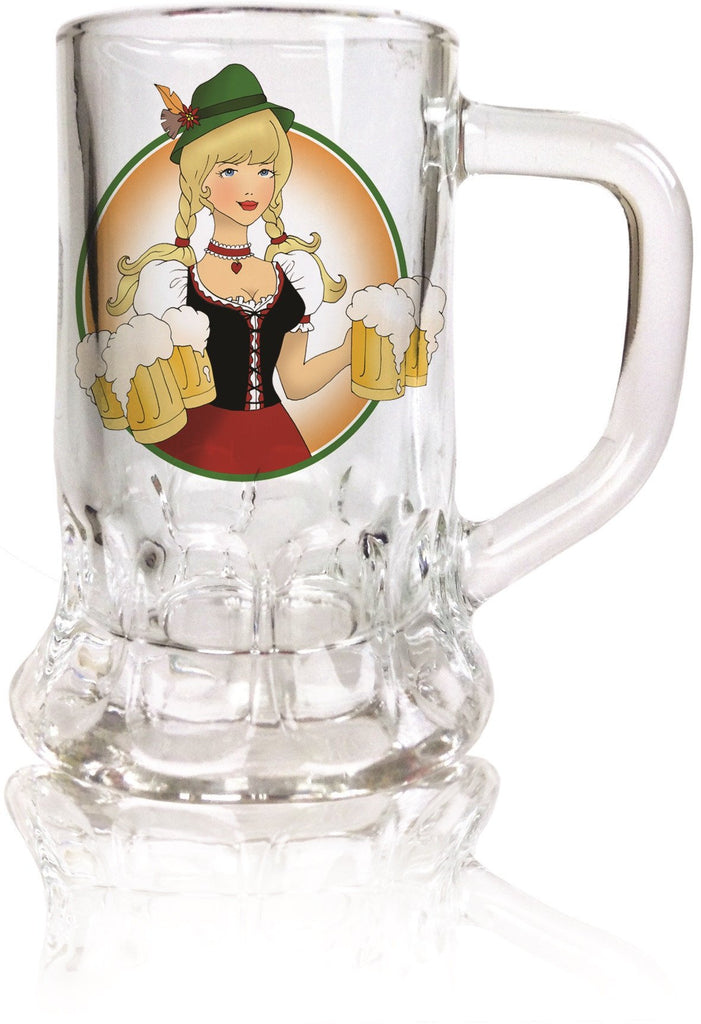 Ofest Lady Dimpled Oktoberfest Mug Shot Glass - German, Glass, New Products, NP Upload, Ofest Lady, PS- Oktoberfest Party Favors, PS-Party Favors German, Under $10, Yr-2015